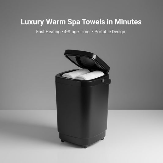 TMWINGS 20L Luxury Spa Towel Warmer Buckets with 4 Timing, Black