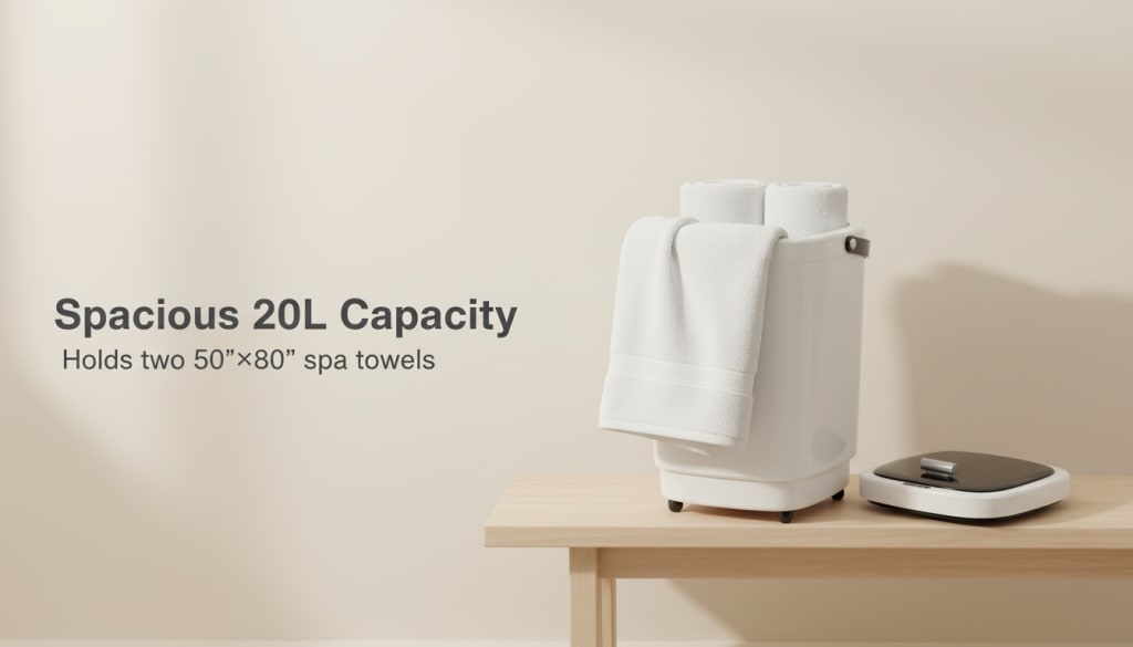 TMWINGS 20L Luxury Spa Towel Warmer Buckets with 4 Timing, Black