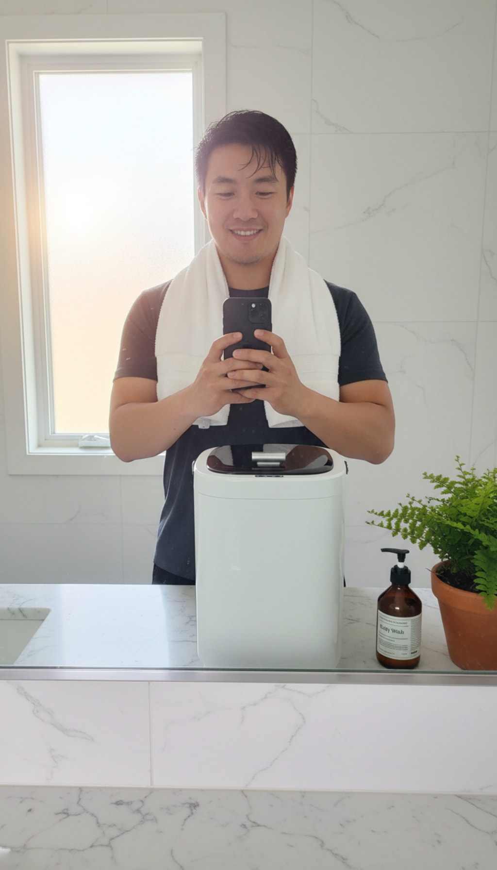 TMWINGS 20L Luxury Spa Towel Warmer Buckets with 4 Timing, Black