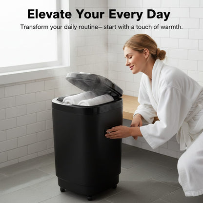 TMWINGS 20L Luxury Spa Towel Warmer Buckets with 4 Timing, Black