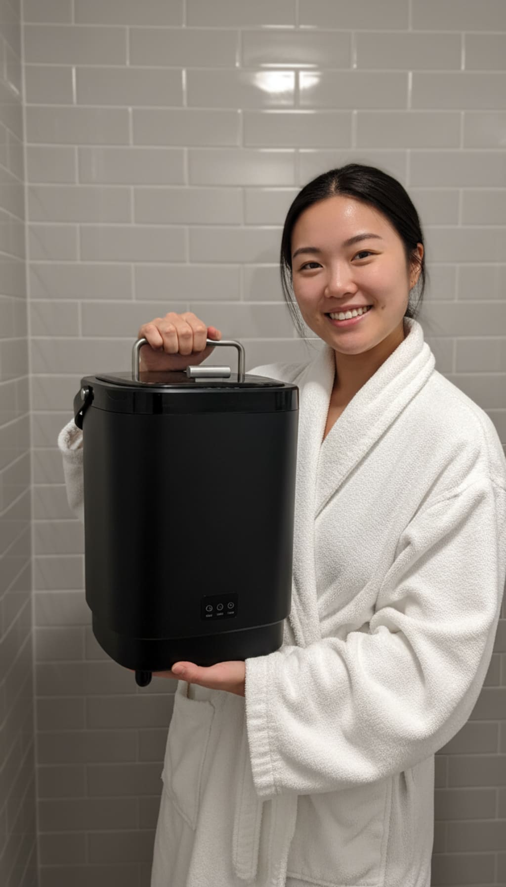 TMWINGS 20L Luxury Spa Towel Warmer Buckets with 4 Timing, Black