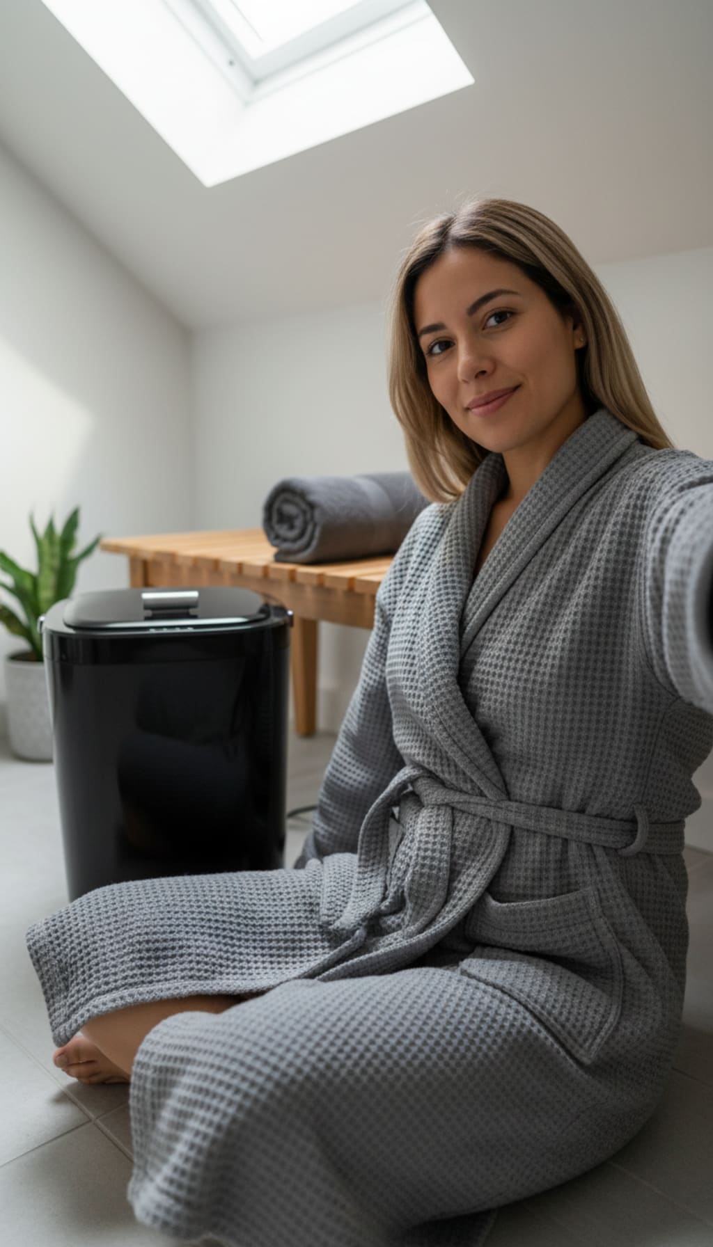 TMWINGS 20L Luxury Spa Towel Warmer Buckets with 4 Timing, Black