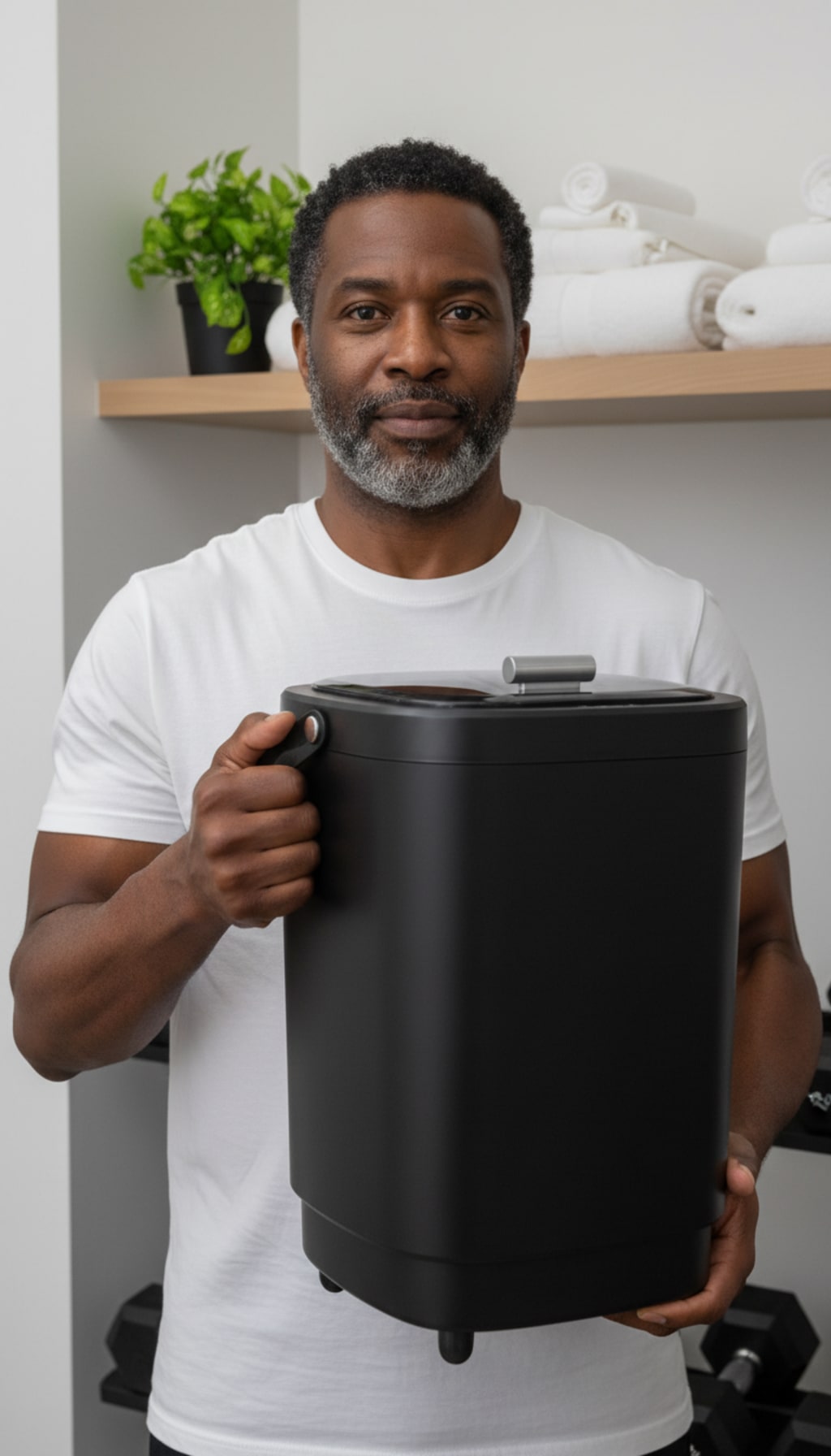 TMWINGS 20L Luxury Spa Towel Warmer Buckets with 4 Timing, Black