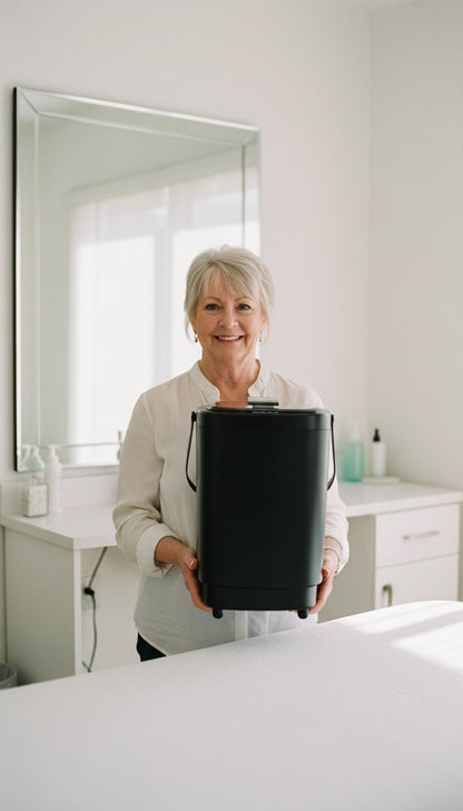 TMWINGS 20L Luxury Spa Towel Warmer Buckets with 4 Timing, Black