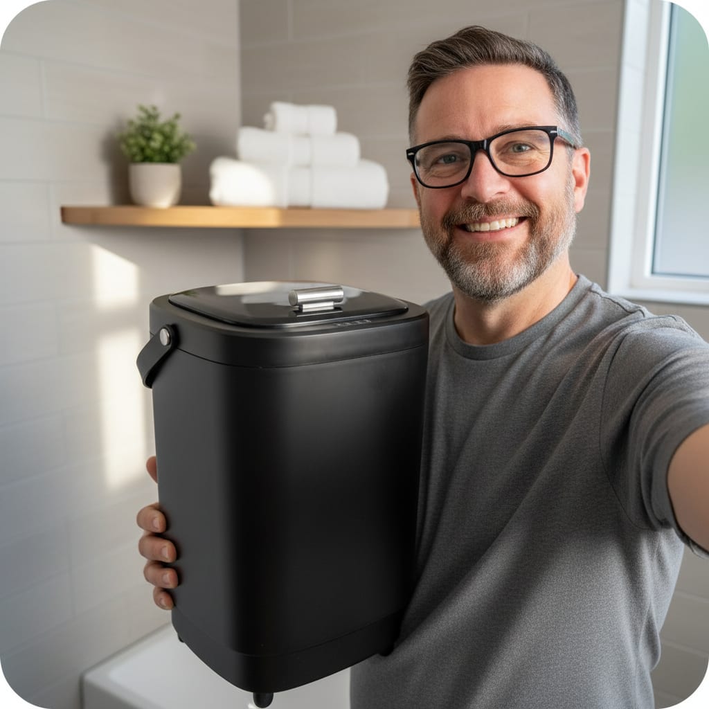 TMWINGS 20L Luxury Spa Towel Warmer Buckets with 4 Timing, Black